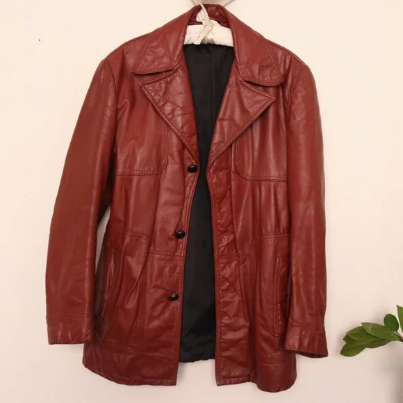 Vintage 1960s Brown Leather Jacket - Picture 2 of 6